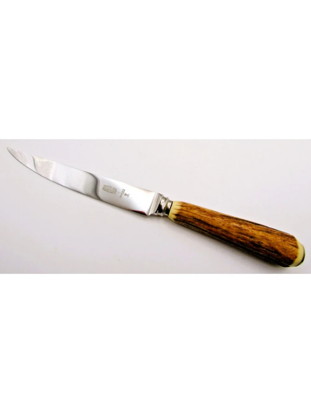 Set of 6 Antler Handle Latham & Owen Excalibur Sheffield England Steak Knives